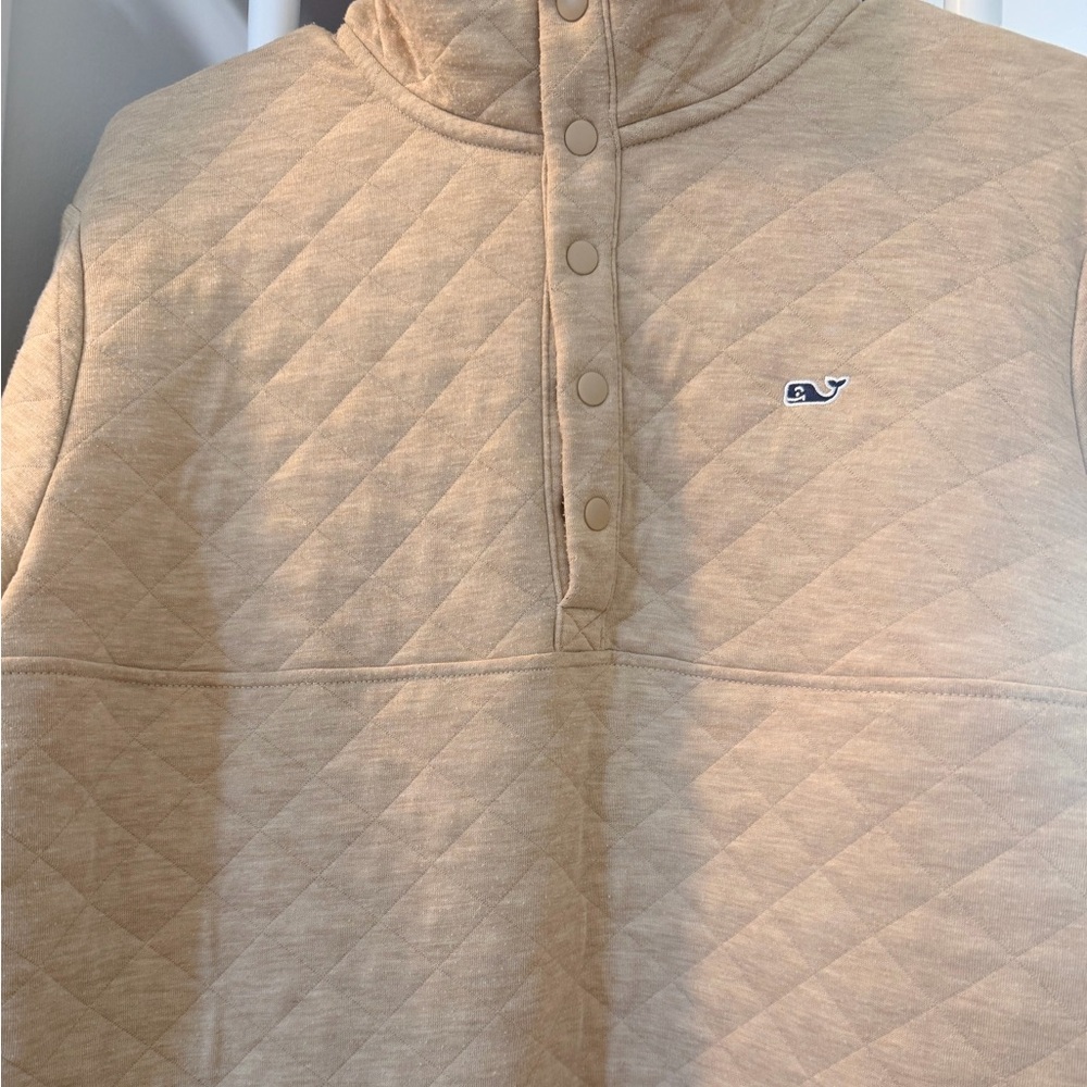 Vineyard Vines Quilted Snap Pullover - Taupe